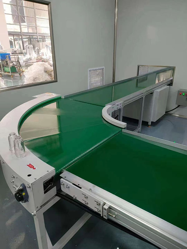 90°轉(zhuǎn)彎皮帶機(jī)組合線